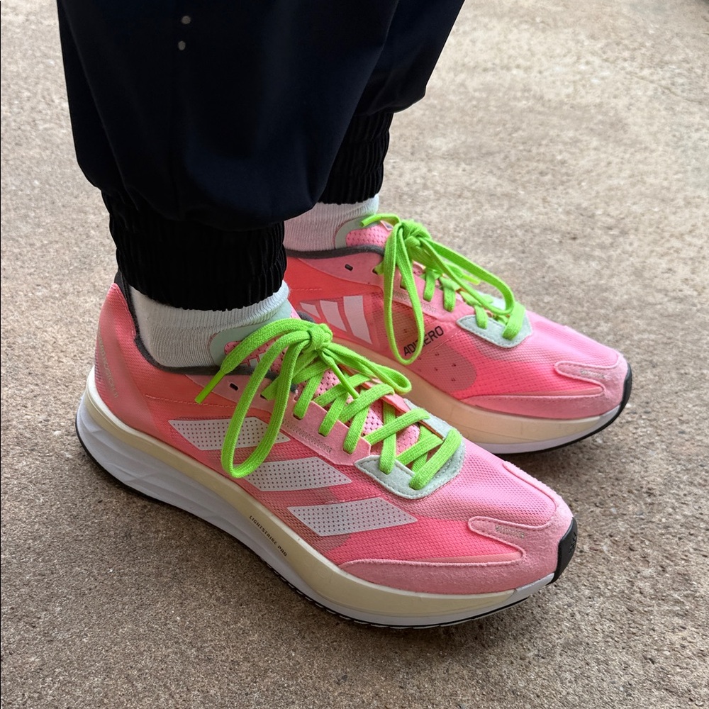 Adidas Women's Pink and Green Athletic Shoes